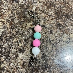 Kids Beaded Clip Charm - Pink, Mint, Light Pink & White